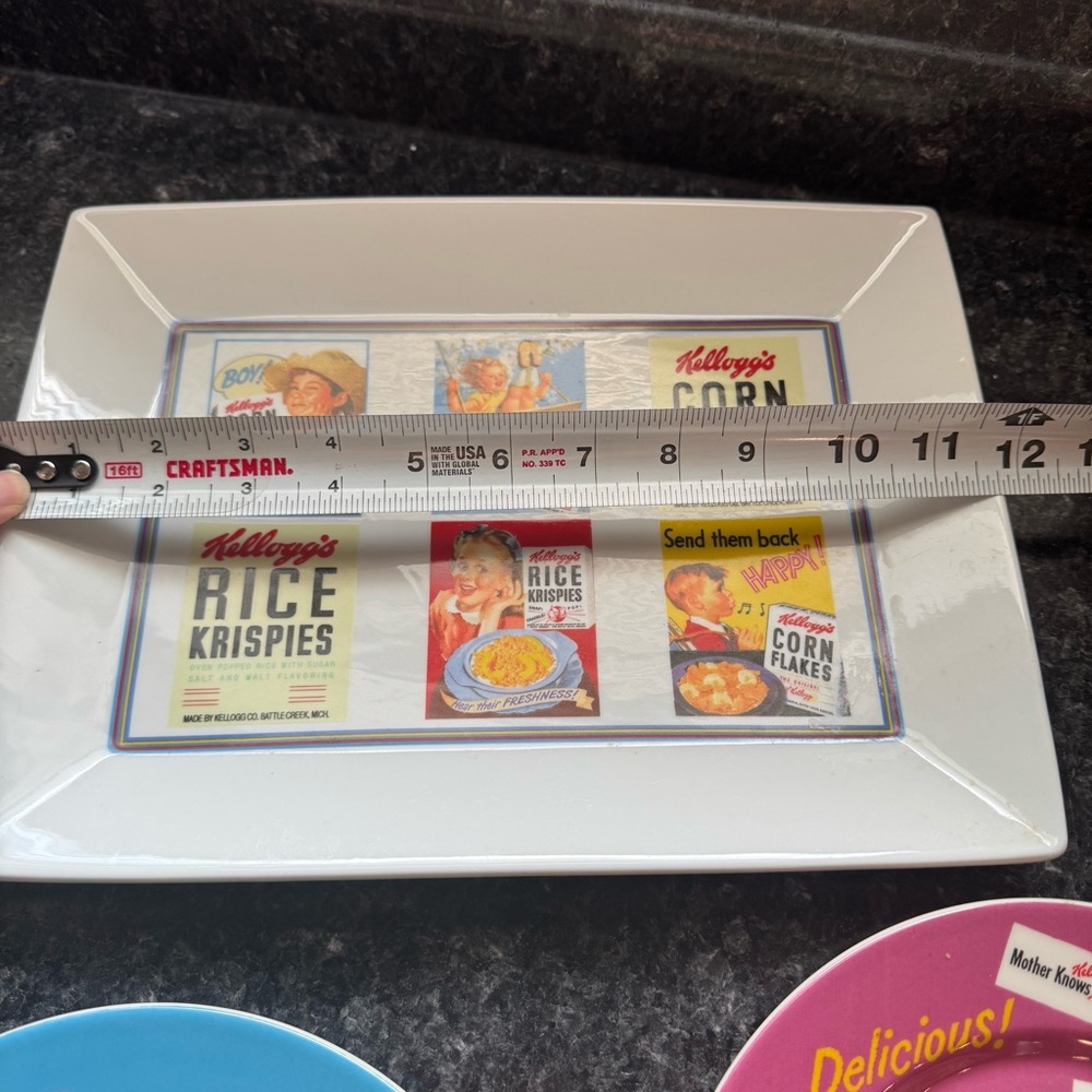 Kellogg's Vintage 2005 Cereal Plates Set and Serving Dish Rice Krispies - Picture 7 of 8